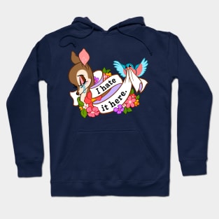 I Hate it Here ~ Deer with Flowers Hoodie